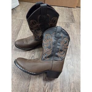 Smoky Mountain Cowboy Boots Boys Size 3R Youth Dark Brown Black Style 1575C